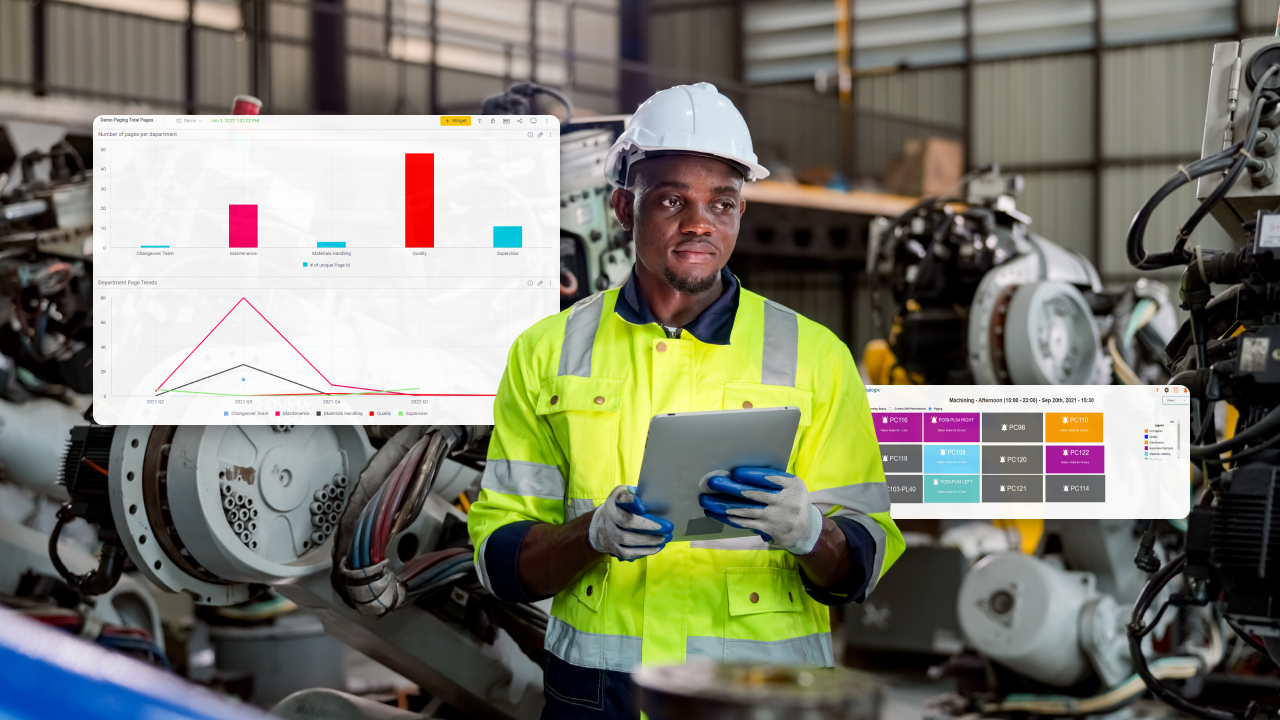 Male black engineer working with tablet to do adept procedure