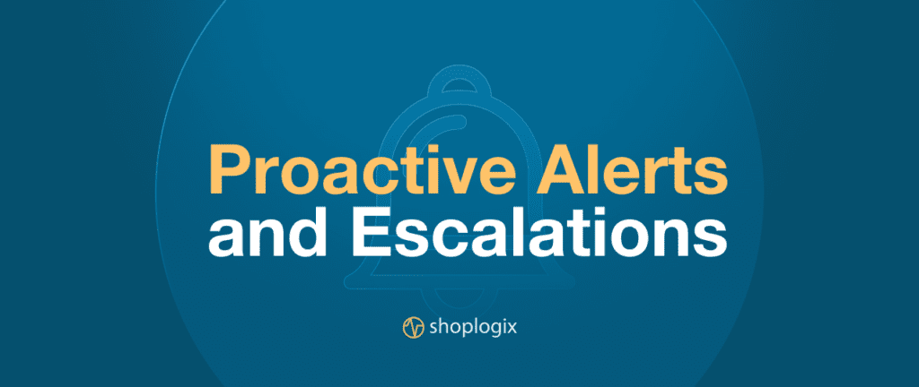 Title of the blog post proactive alerts and escalations is displayed in large letters